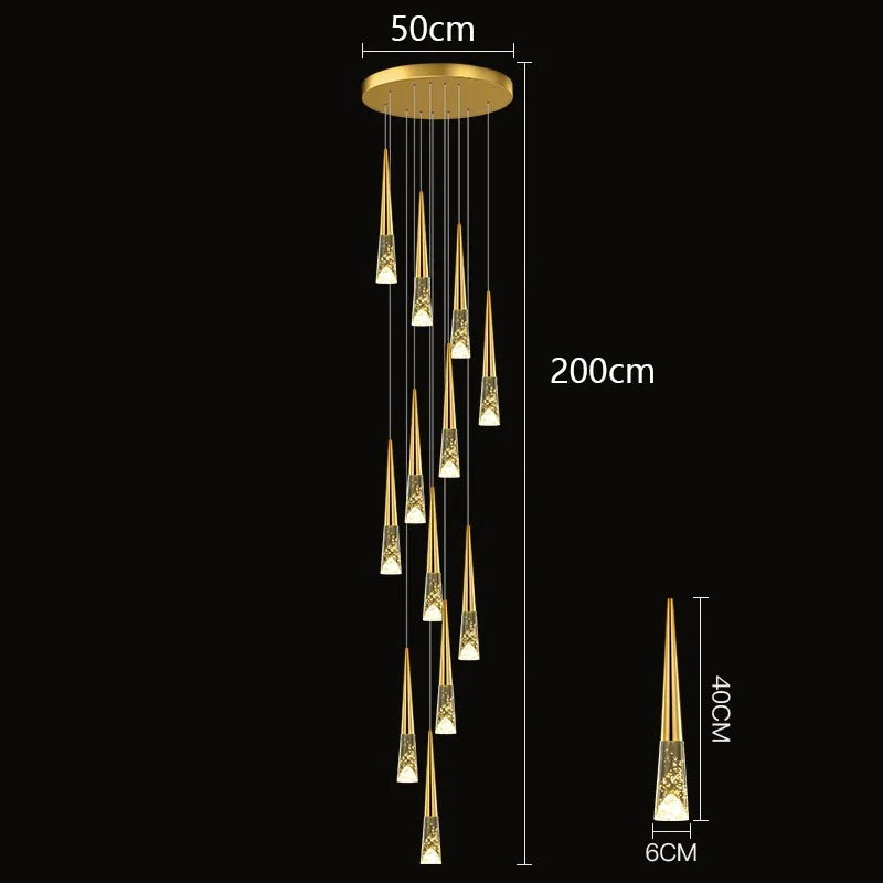 Afralia™ Nordic Home Decoration Stair Chandelier Living Room Dining Pendant Lights Ceiling Lighting