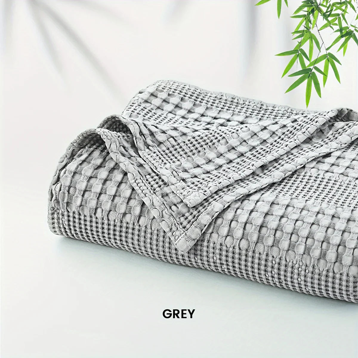 Afralia™ Bamboo Cotton Waffle Blanket - Lightweight Breathable Blanket