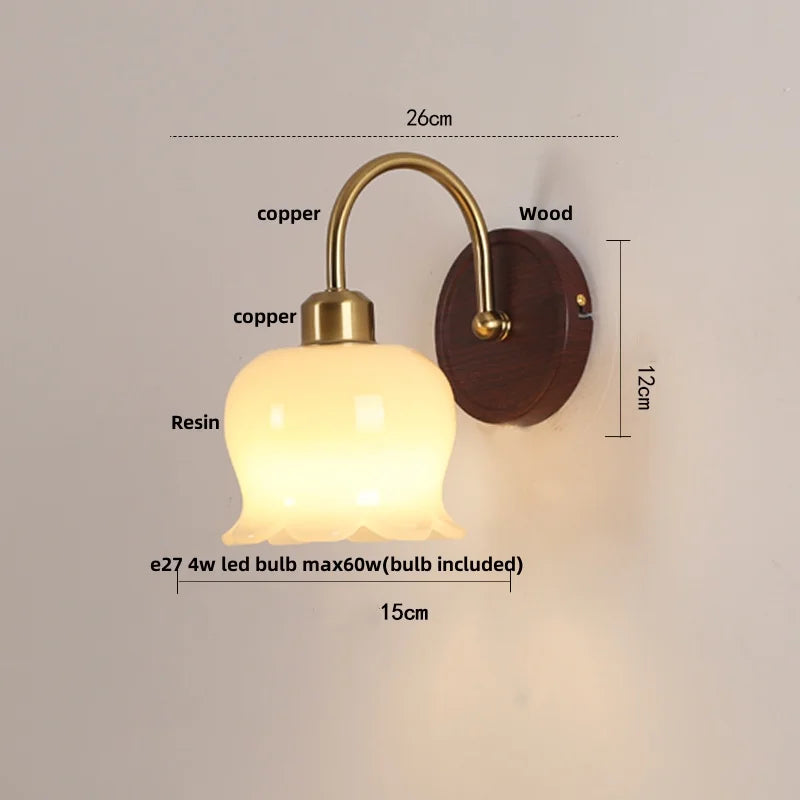 Afralia™ Glass LED Wall Sconce with Pull Chain Switch for Hallway, Bedroom, and Foyer
