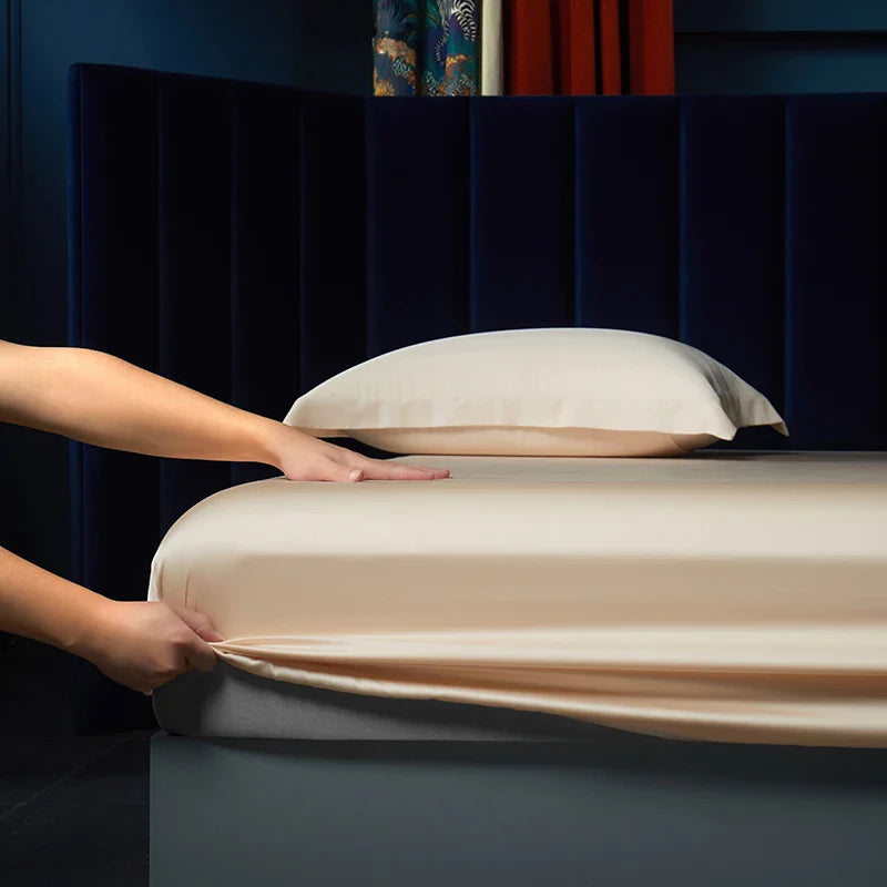 Afralia™ Lyocell Fitted Mattress Protector Cover 160x200 180x200 Luxuriously Soft Elastic Bed Sheet