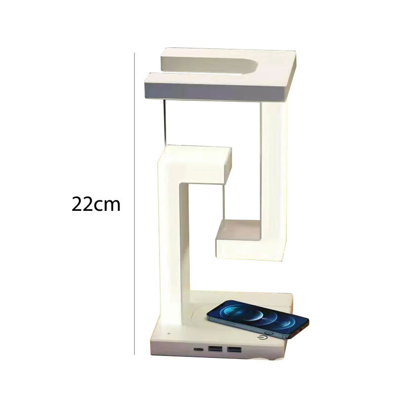 Afralia™ Anti-gravity Night Light & Wireless Charger Desk Lamp, Dimmable LED Table Lamp