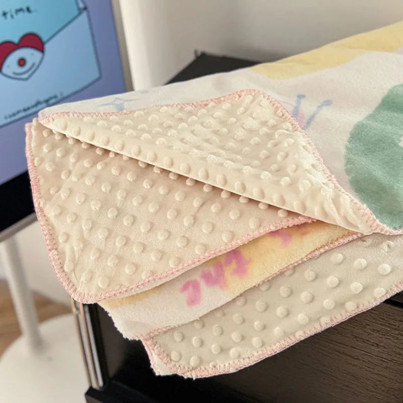 Afralia™ Kids Cartoon Milk Velvet Nap Blanket: Soft & Warm Quilt for All Seasons