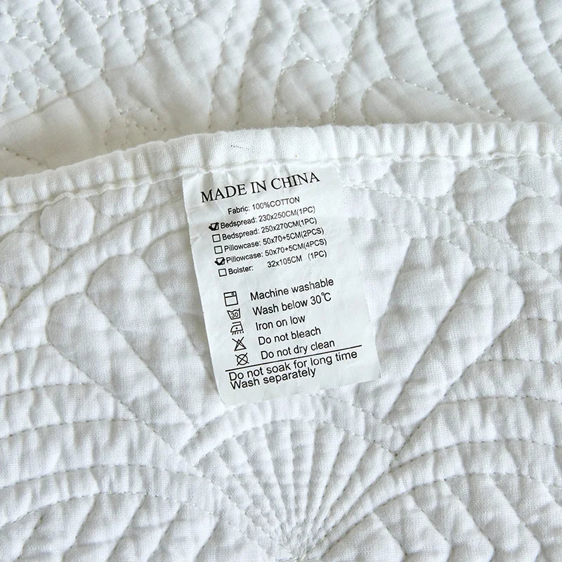 Afralia™ Cotton Quilted Embroidered Bedspread Set