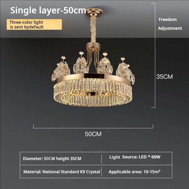 Afralia™ Luxury Crystal Chandelier: Gold Hanging Ceiling Light for Villa Hotel Décor