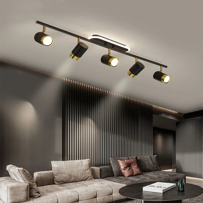 Afralia™ LED Chandelier with Spotlights for Living Room Bedroom Ceiling Decor