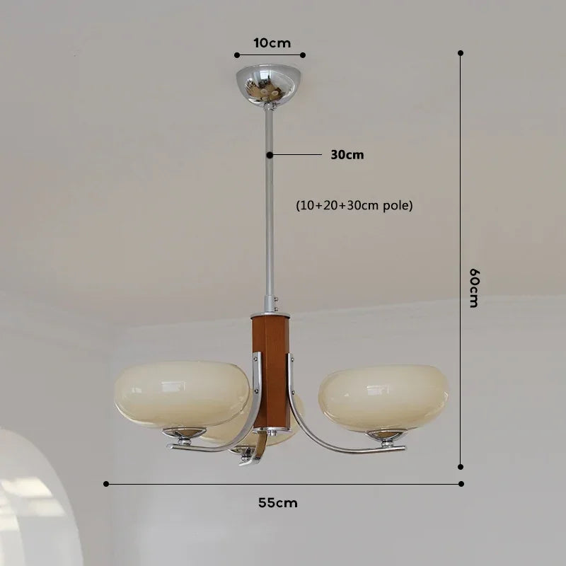 Afralia™ Milk White Glass Pendant Chandelier: Retro Bauhaus Style for Bedroom, Living Room, Restaurant