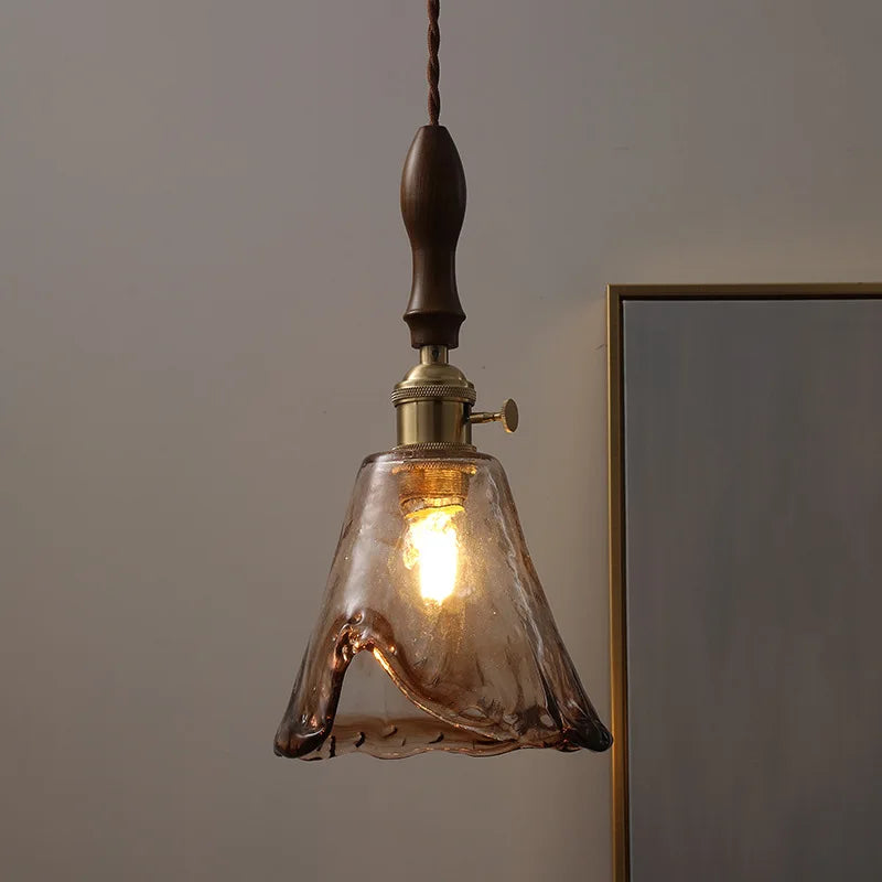 Afralia™ Nordic LED Pendant Lamps, Copper Glass Hanging Lights for Home Decor