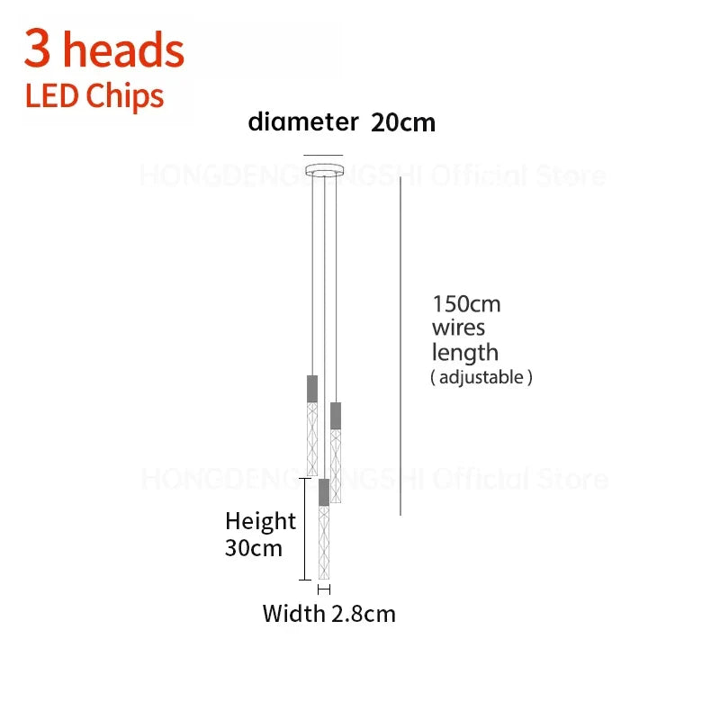 Afralia™ LED Crystal Staircase Pendant Light for Modern Nordic Home Lighting