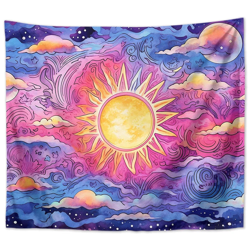 Afralia™ Sun Background Wall Tapestry for Home Decoration and Camping