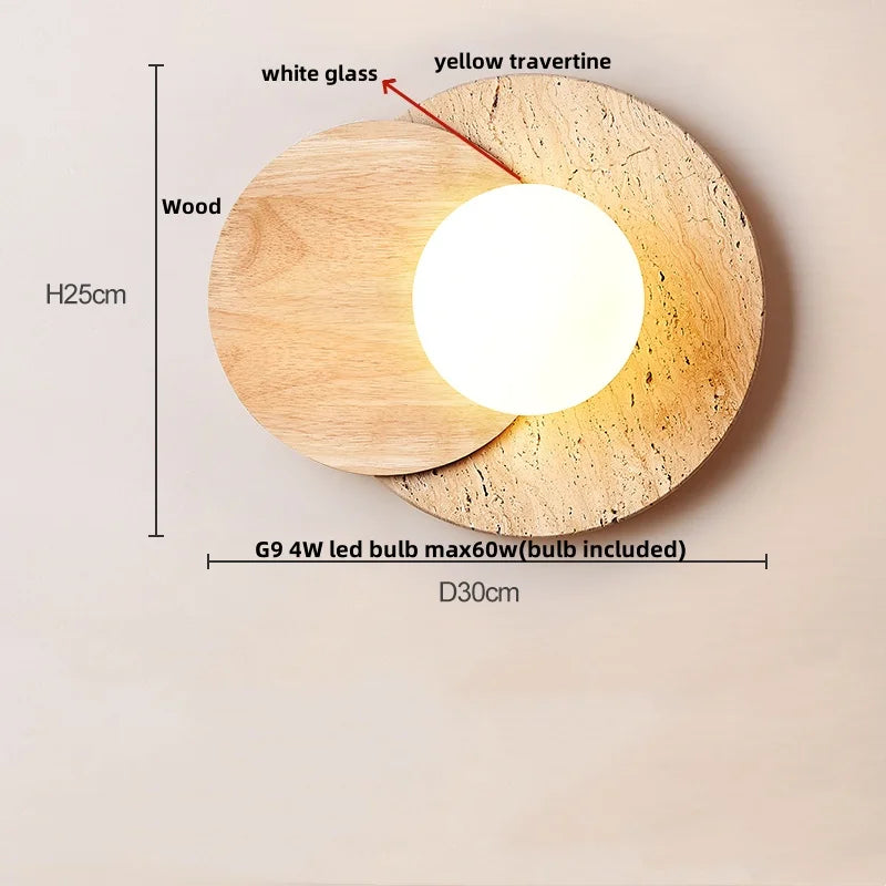 Afralia™ Yellow Travertine LED Wall Lamp - Modern Glass Stair Light