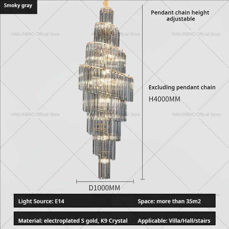 Afralia™ Crystal Chandelier for Penthouse Villa Living Room - Modern Light Luxury Design