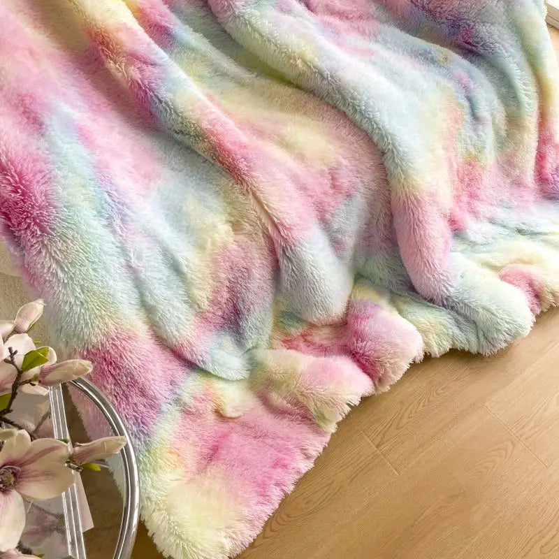 Afralia™ Shaggy Mink Berber Fleece Patchwork Blanket - Cozy Vintage Style for Winter Warmth