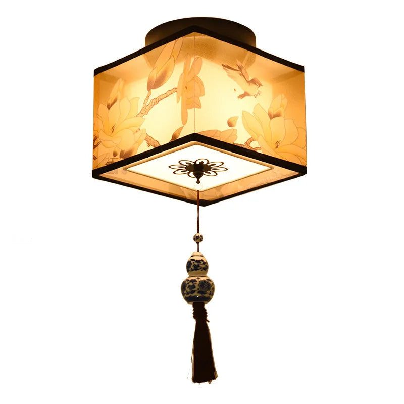 Afralia™ Chinese Style Ceiling Lamp, Creative Warm Light for Hotel Villa Corridors
