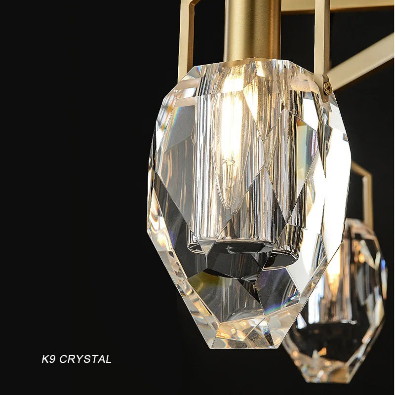 Afralia™ Crystal Chandelier Ceiling Light Modern Design for Living Room Dining Area
