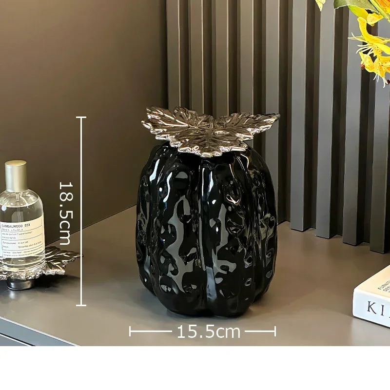 Afralia™ Pumpkin Ceramic Storage Jar with Lid | Modern Home Decor Solution