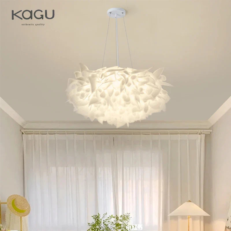 Afralia™ Feather Petal Pendant Lamp for Modern Nordic Bedroom, Living Room, Kitchen, and Children's Room