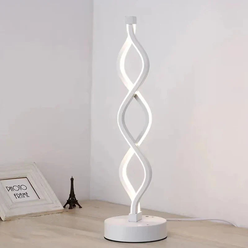 Afralia™ Spiral LED Desk Lamp for Home Living Room Bedroom Decor