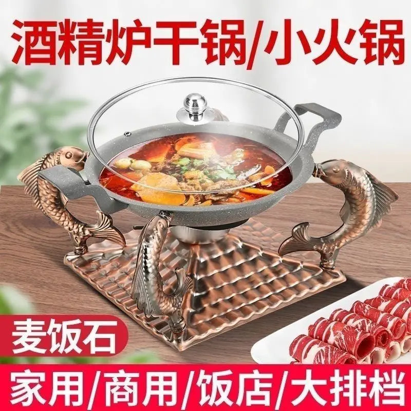 Afralia™ Premium Seafood Feast Pot Set with Solid Alcohol Stove and Tableware