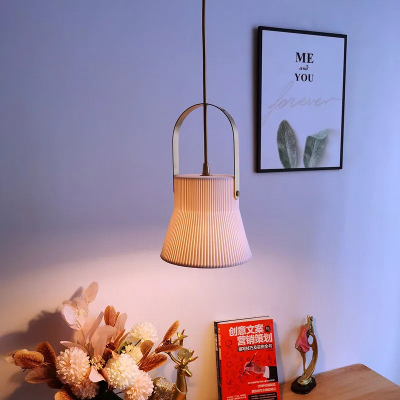 Afralia™ White Ceramic LED Pendant Light for Living Room Kitchen Bedroom