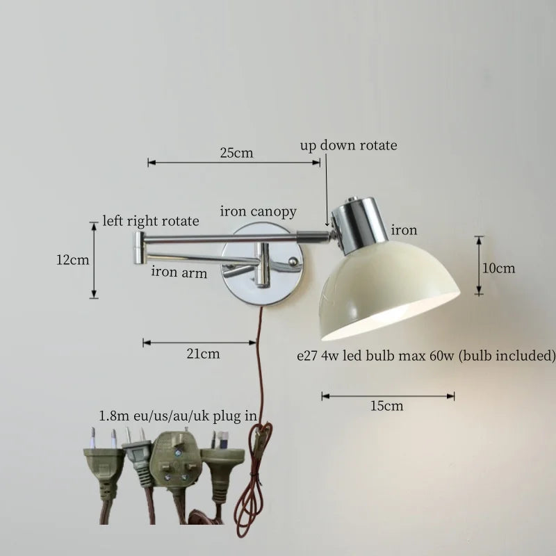 Afralia™ Black Iron LED Wall Sconce for Home Decor - Modern Nordic Style