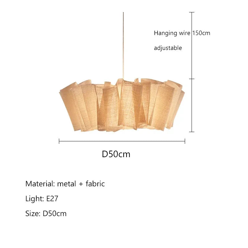 Afralia™ Wabi Sabi Handmade Fabric Led Chandelier for B&B Indoor Lighting