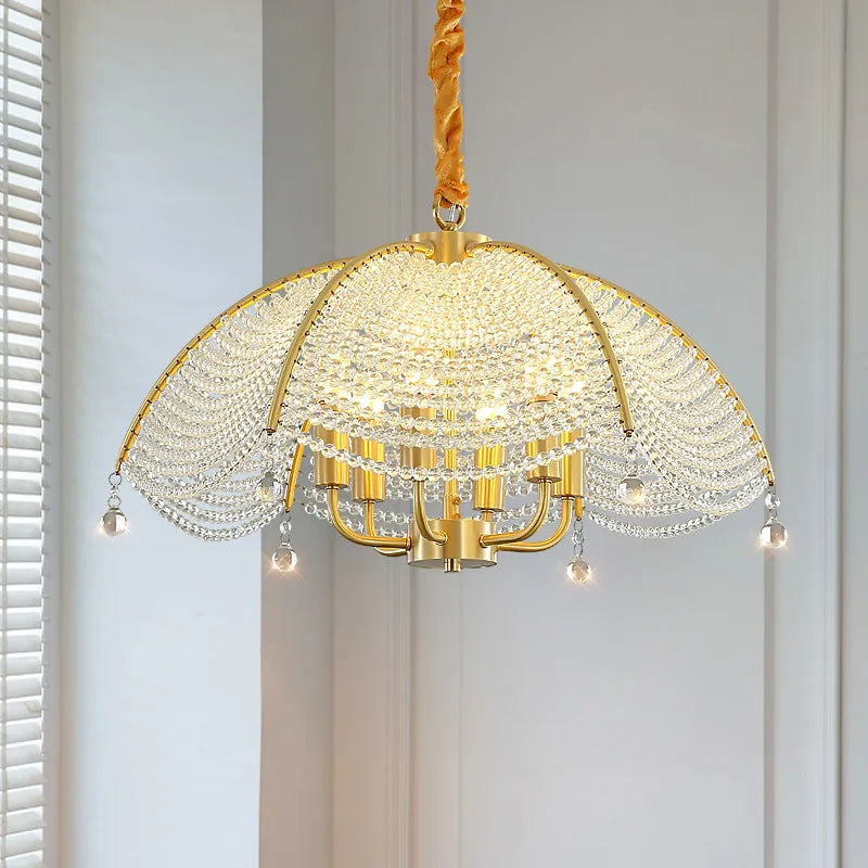 Afralia™ Copper Crystal Chandelier: Luxurious New American French Style Livingroom Lighting