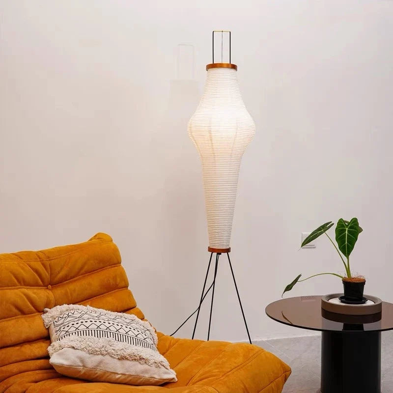 Afralia™ Rice Paper Floor Lamp LED Stand Light for Living Room Bedroom