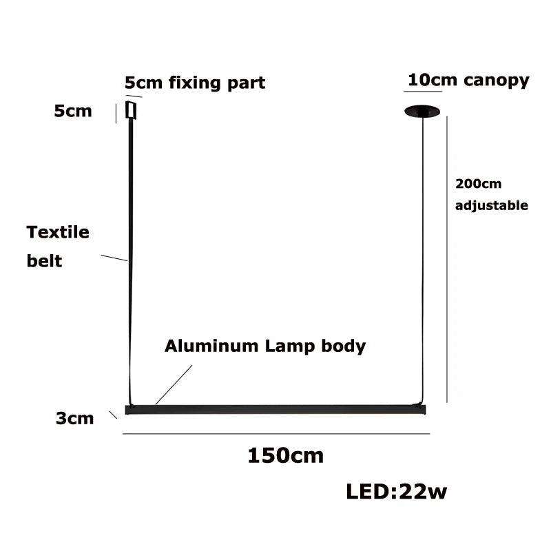 Afralia™ Modern Orange Gray Pendant Lighting for Dining Room, Adjustable Aluminum Belt Textile Fixture