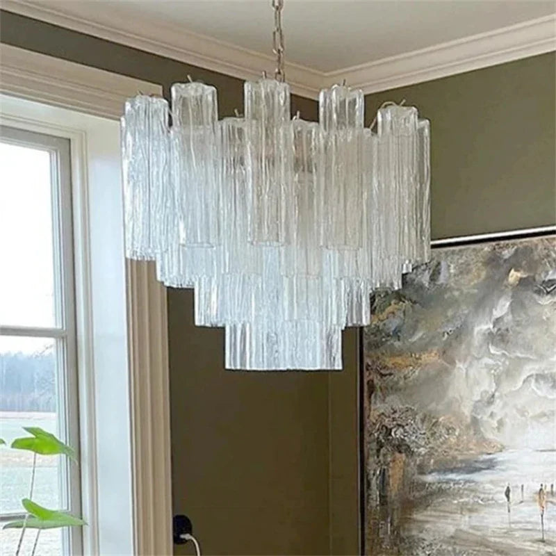 Afralia™ Crystal Glass Chandelier Pendant Light for Dining Living Bedroom Ceiling