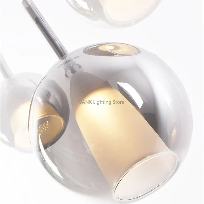 Afralia™ Glass Bubble Pendant Lights: Luxury LED Chandeliers for Restaurant, Staircases & Bedside