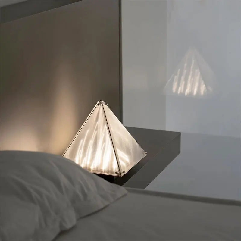 Nordic Pyramid Table Lamp Modern Art Desk Light for Living Room Bedroom by Afralia™