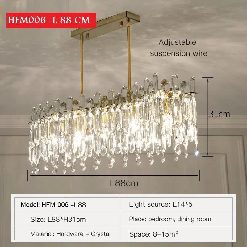 Afralia™ Clear Crystal LED Chandelier: Trendy Modern Luxury Suspension Luminaire for Dining Room