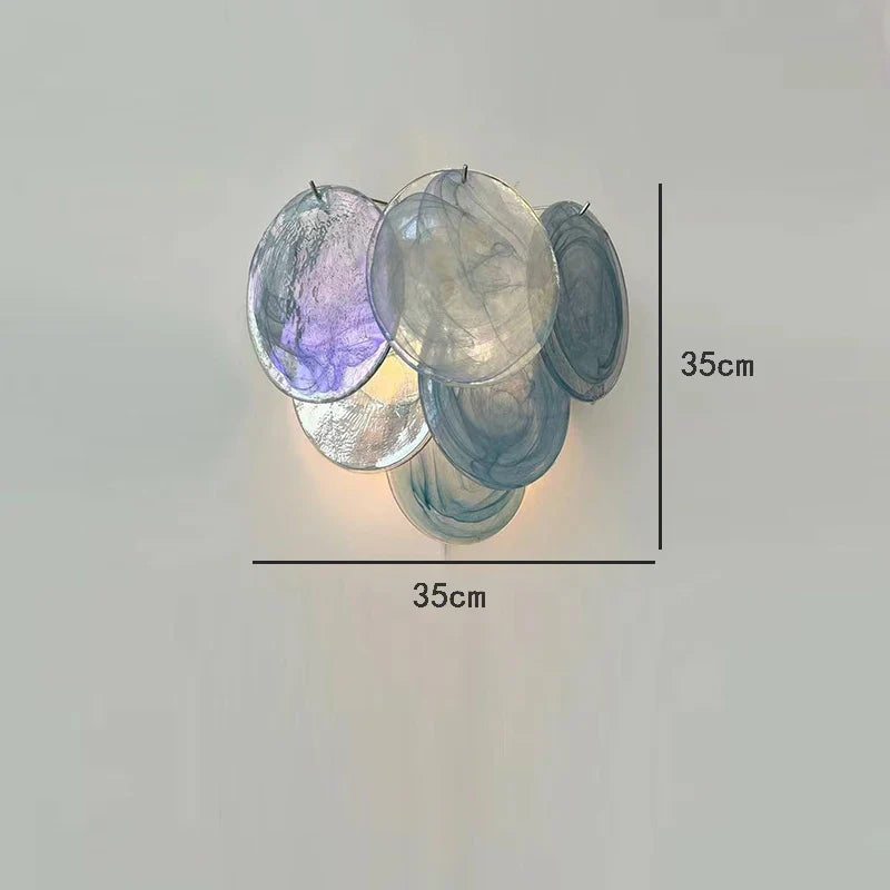 Afralia™ Blue Glass Handmade Hanging Chandelier for Living Room Decor