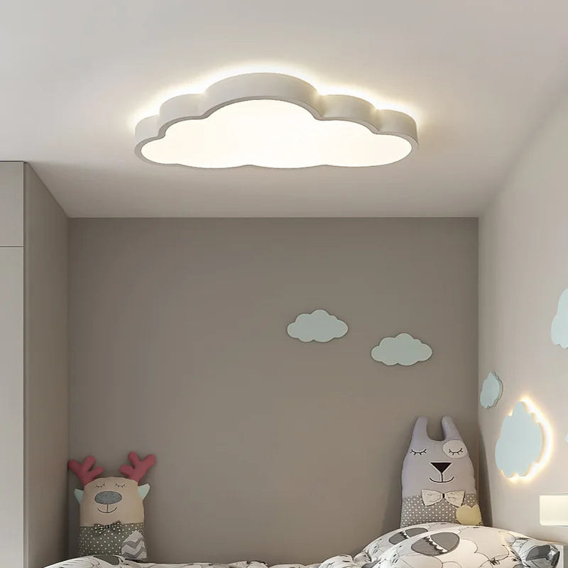 Afralia™ LED Cloud Ceiling Lamp: Modern Cartoon Kids Room Dimmable Light