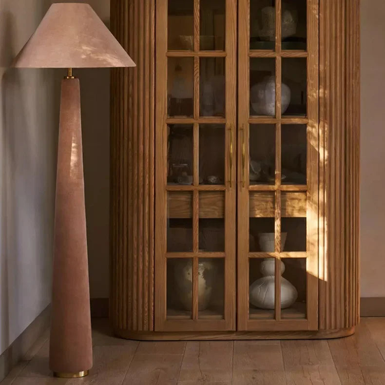 Afralia™ Cotton Velvet Floor Lamp LED E27 Modern Light Fixtures for Living Room