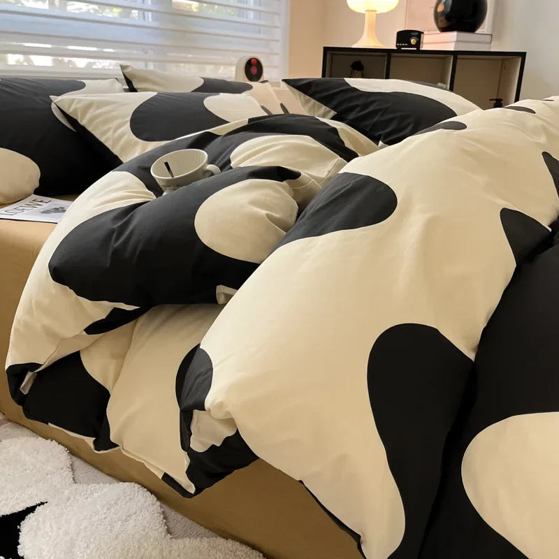 Afralia™ Nordic Twill Printed Cotton Bedding Set for King/Queen Bed