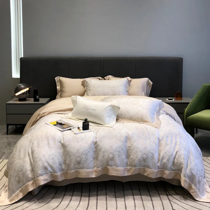Afralia™ Eucalyptus Lyocell Flowers Duvet Set with Sheet & Pillowcases