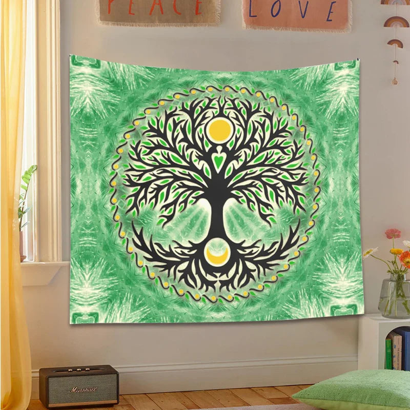 Afralia™ Yggdrasil Sun and Moon Tapestry - Bohemian Home Decor