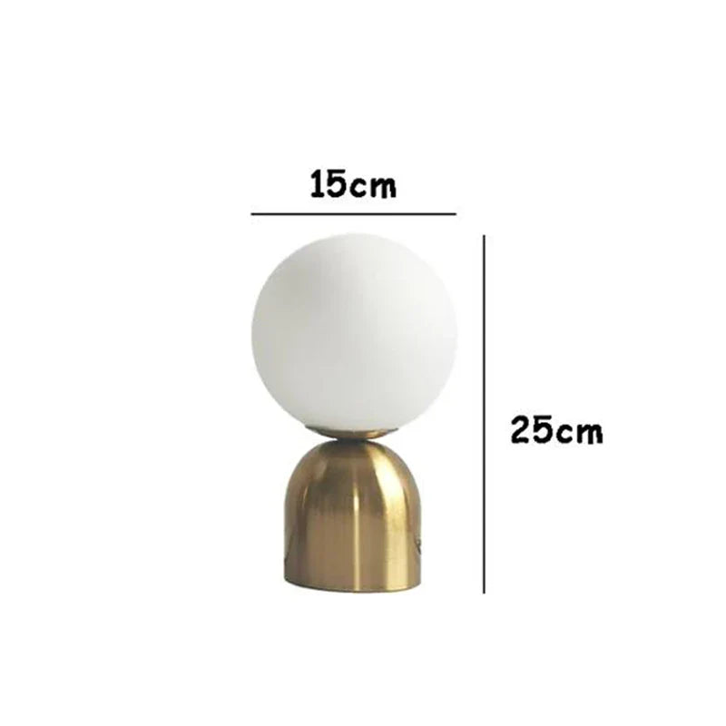 Afralia™ Black Iron Glass Ball Table Lamps - Nordic LED Lighting Fixture for Home Decor