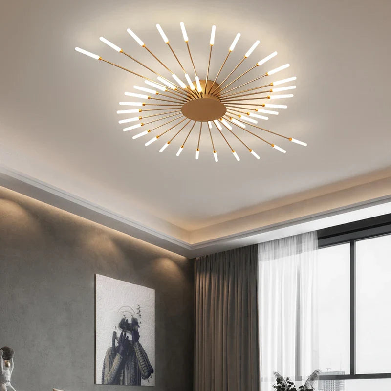Afralia™ Modern Designer Fireworks LED Chandelier for Living Room Dining - Home Decor Lighting