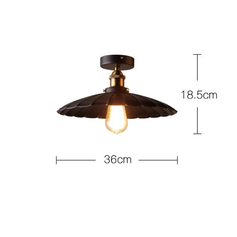 Afralia™ Retro Ceiling Lamp | American Country Style Black Gold Ceiling Light