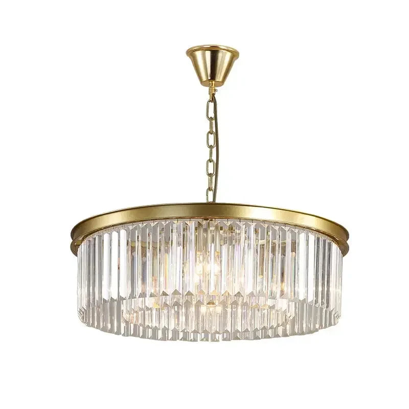 Afralia™ Metal Crystal Pendant Light Chandelier for Living Room, LED Hanging Lamp