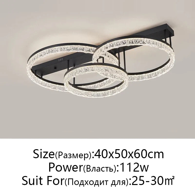 Afralia™ LED Ring Chandelier with Remote Control - Modern Ceiling Lamp for Home Décor