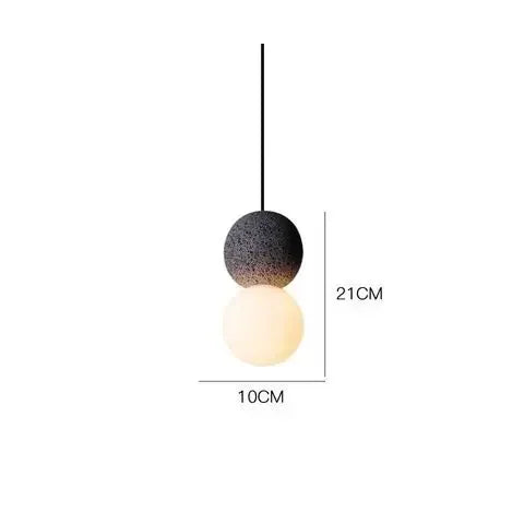 Afralia™ Terrazzo Cement Ball Pendant Light Chandelier