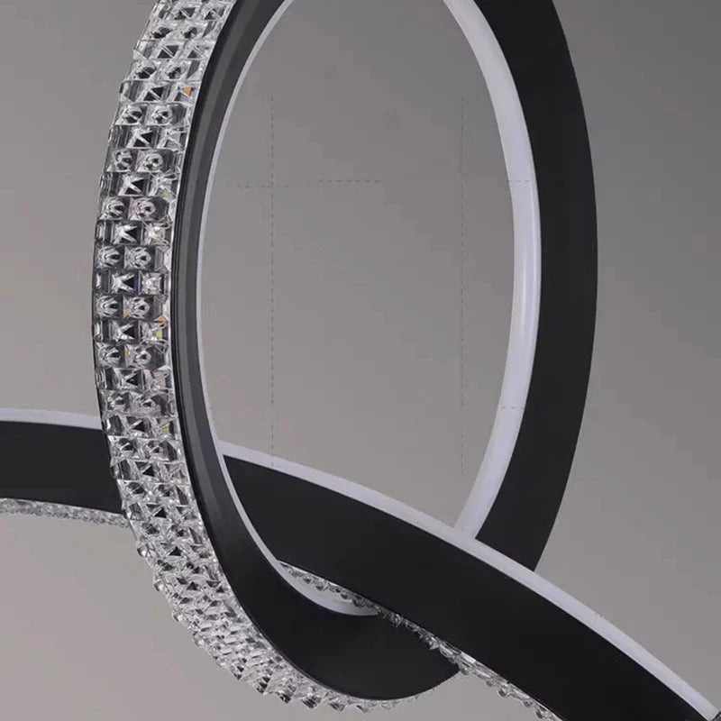 Afralia™ Crystal Chandelier Stair Pendant Lamp Living Room Interior Lighting