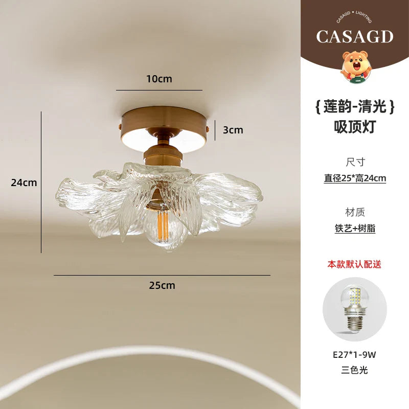 Afralia™ Walnut Wood Petal Pendant Lamp - Three Headed Lotus Rhyme Table Lamp