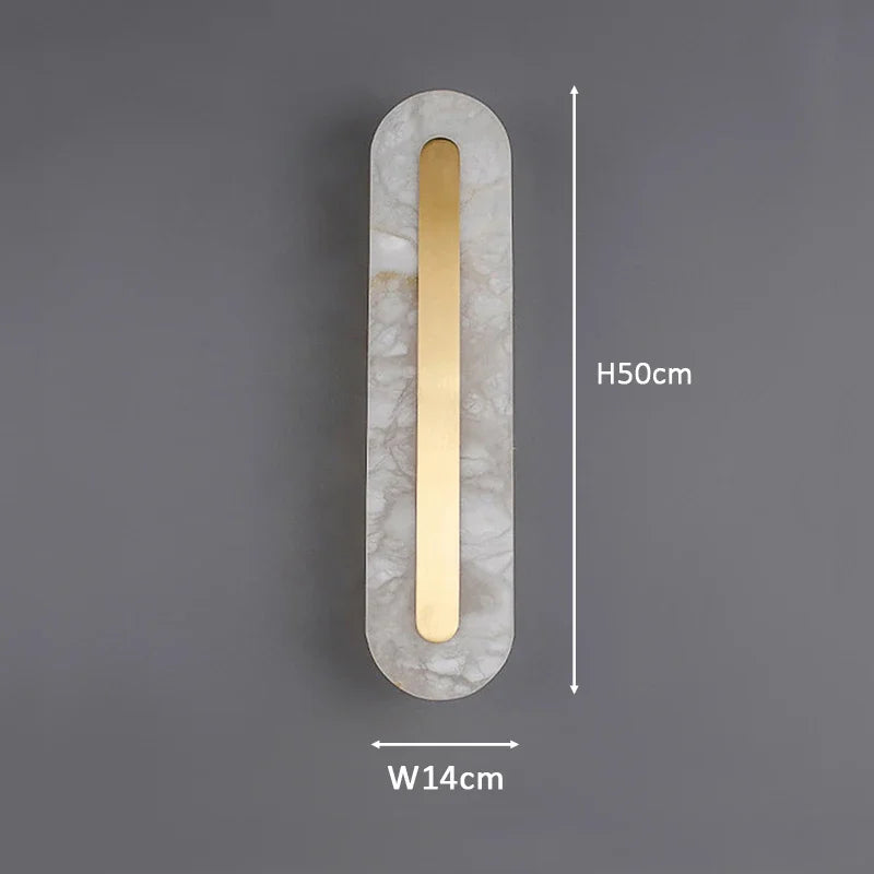 Afralia™ Gold Marble Living Room LED Wall Lamp