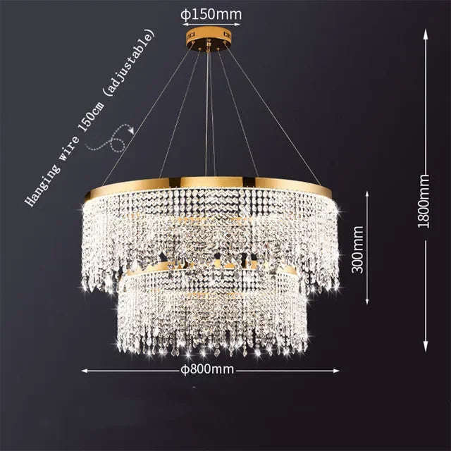 Afralia™ Crystal Chandelier: Modern Living Room, Dining Room, Kitchen Ceiling Light