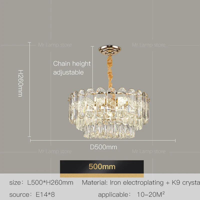 Afralia™ Crystal Chandelier LED Light: Modern Luxury Restaurant Hall Lighting