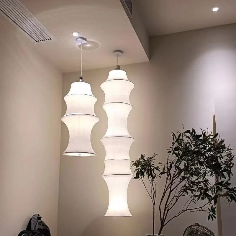 Afralia™ Postmodern Silk Pendant Lamp Bedroom Living Room Hall Decoration